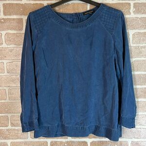 BANANA REPUBLIC Chambray Blouse Lyocell Medium Women’s Blue